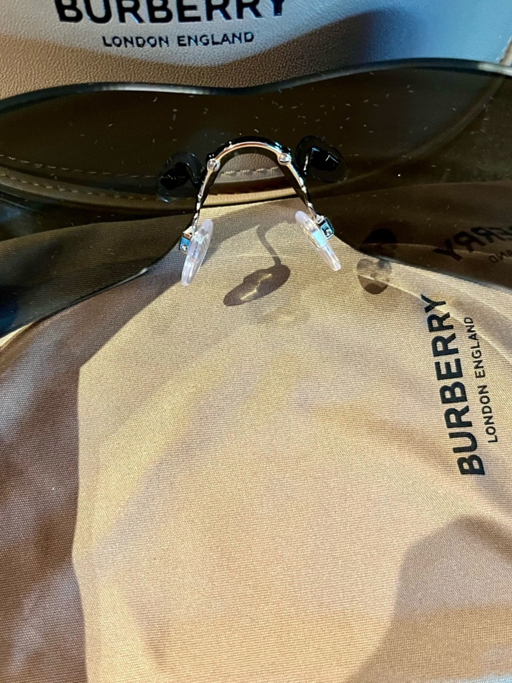 Burberry Shield Sunglasses in Dark Smoke and Black - Picture 3 of 8
